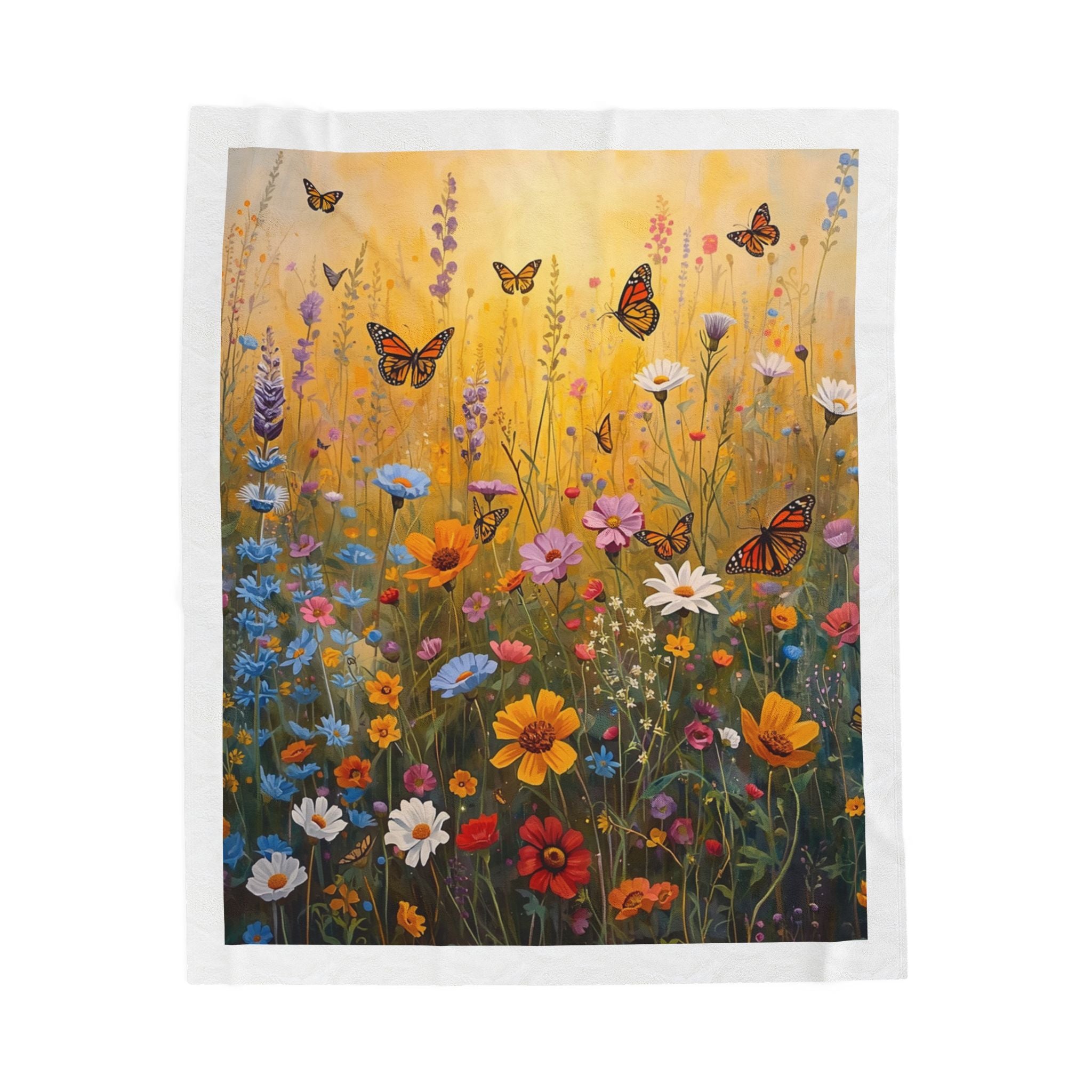 Butterfly Wildflower Blanket