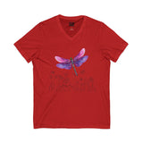 Dragonfly meadow - Lightweight V-Neck Tee for Comfort