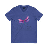 Dragonfly meadow - Lightweight V-Neck Tee for Comfort