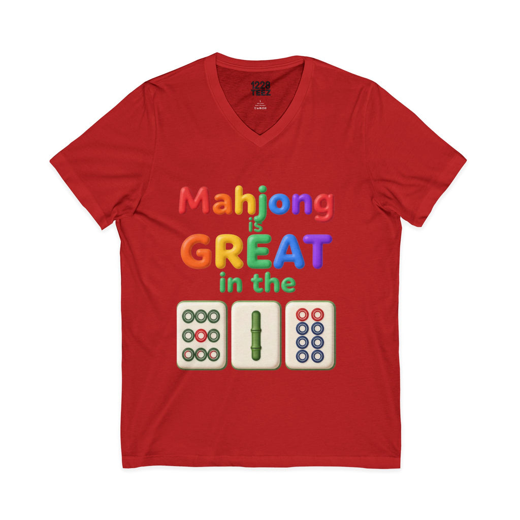 Mahjong 918 V-Neck T-Shirt | Funny Game Night Unisex Tee
