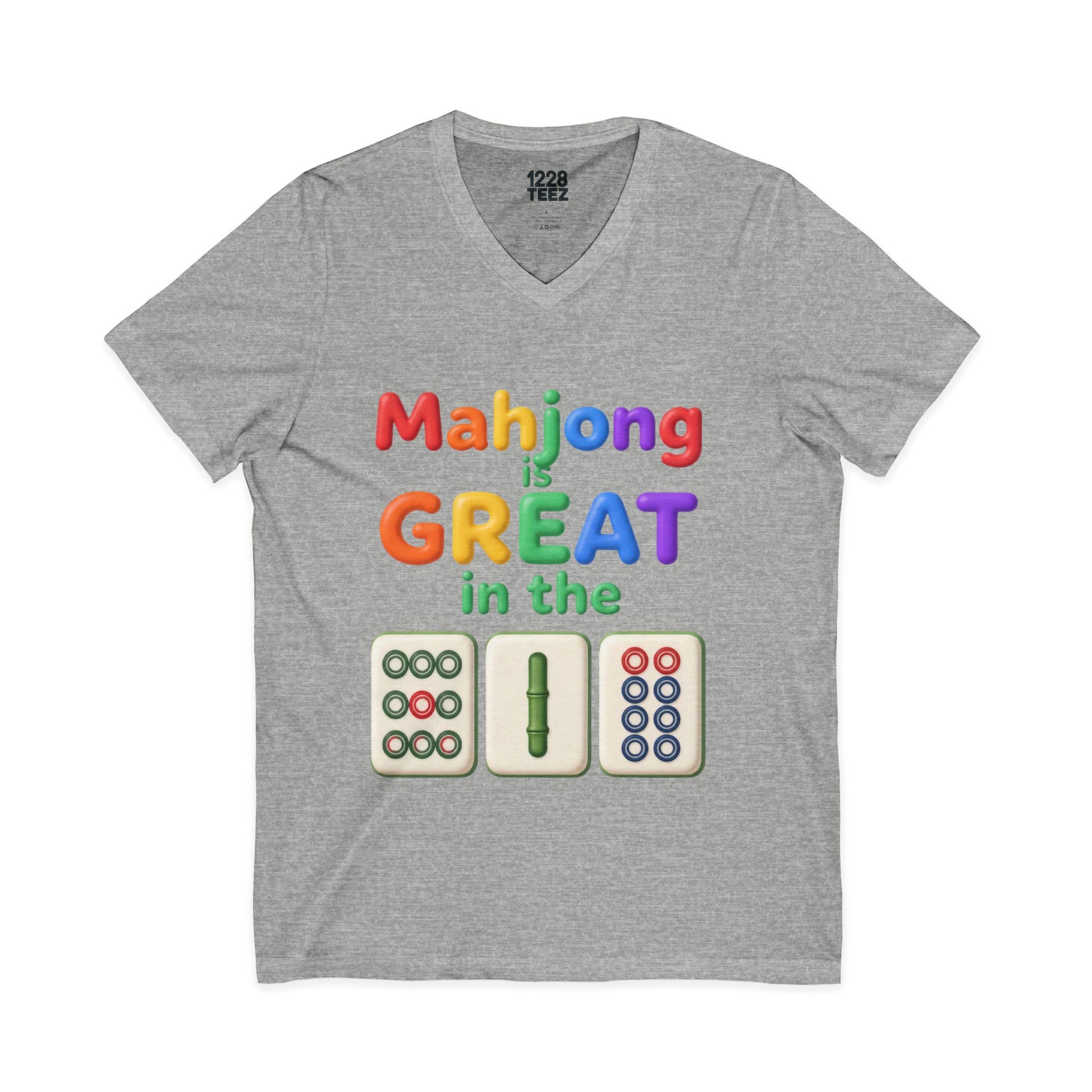 Mahjong 918 V-Neck T-Shirt | Funny Game Night Unisex Tee