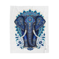 Blue Mandala Elephant Blanket