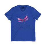 Dragonfly meadow - Lightweight V-Neck Tee for Comfort