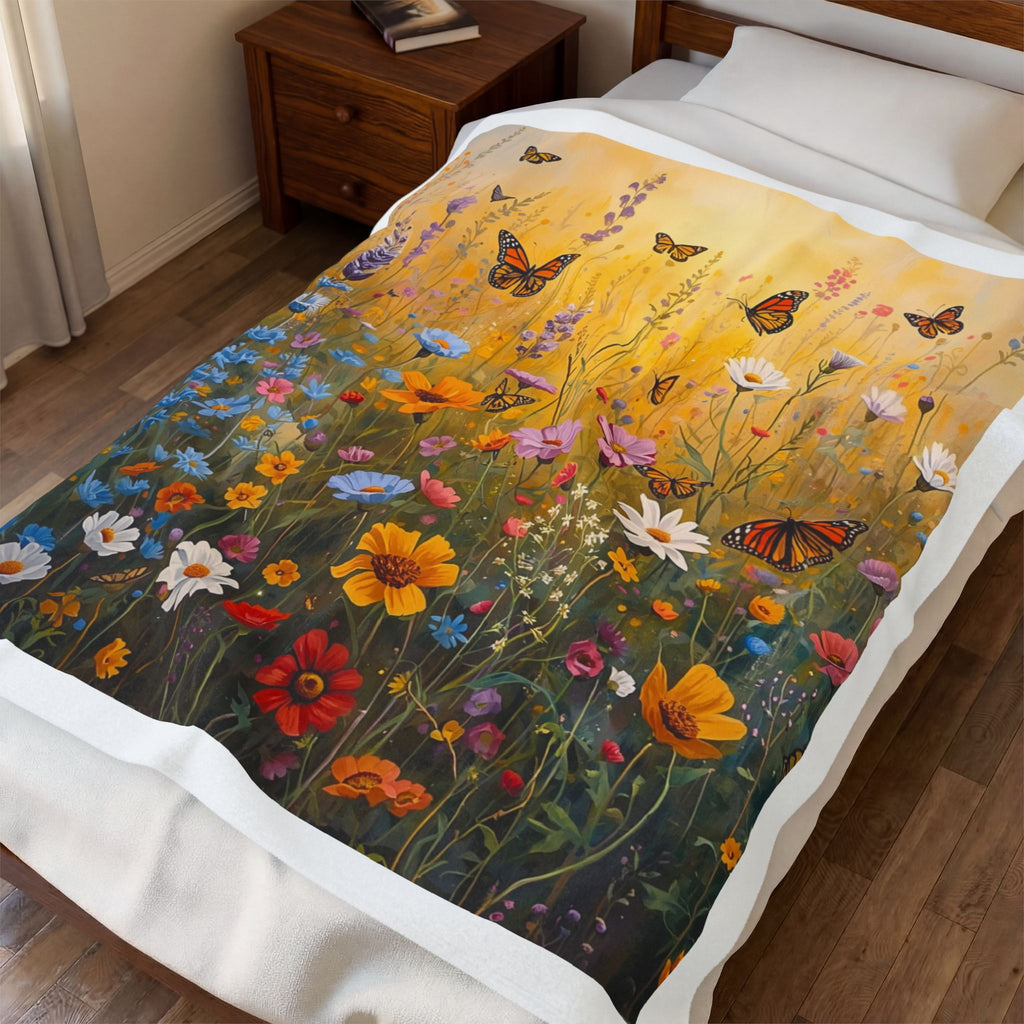 Butterfly Wildflower Blanket