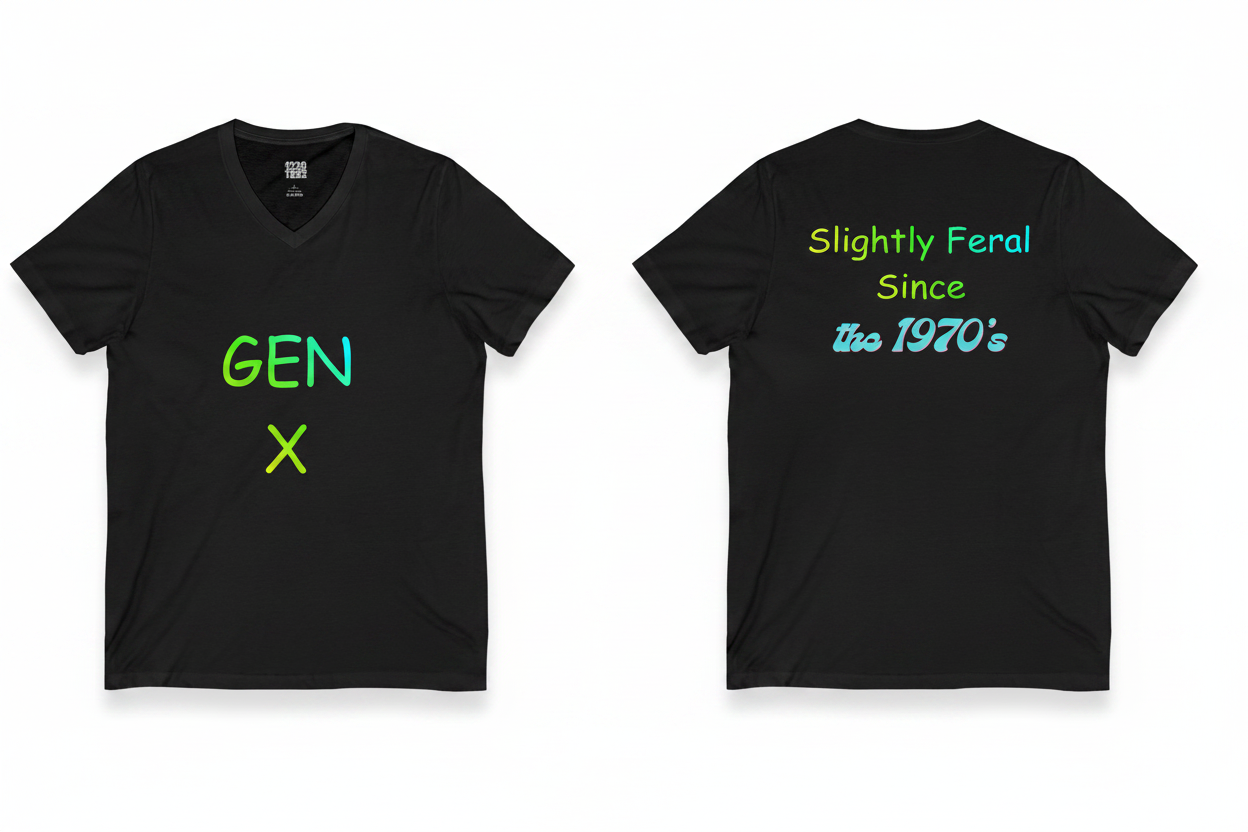 GEN X Feral since 70's Black Front & Back