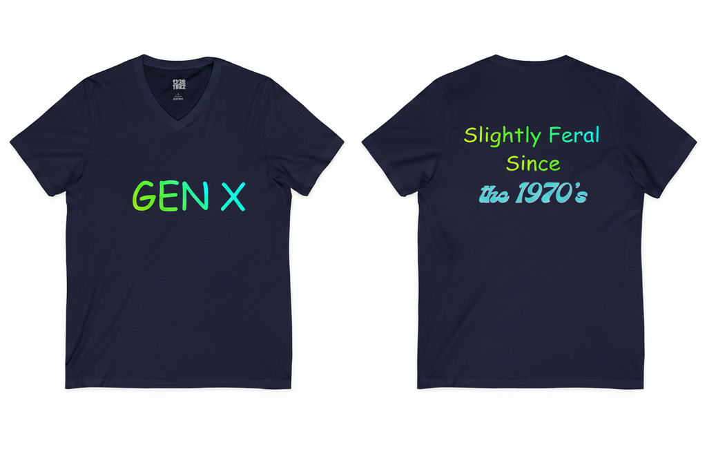GEN X Feral since 70's Navy Front & Back