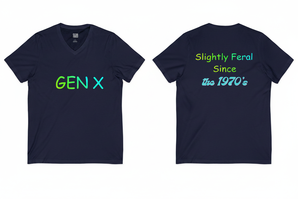 GEN X Feral since 70's Navy Front & Back