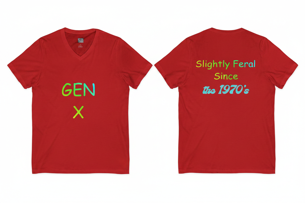 GEN X Feral since 70's Red Front & Back