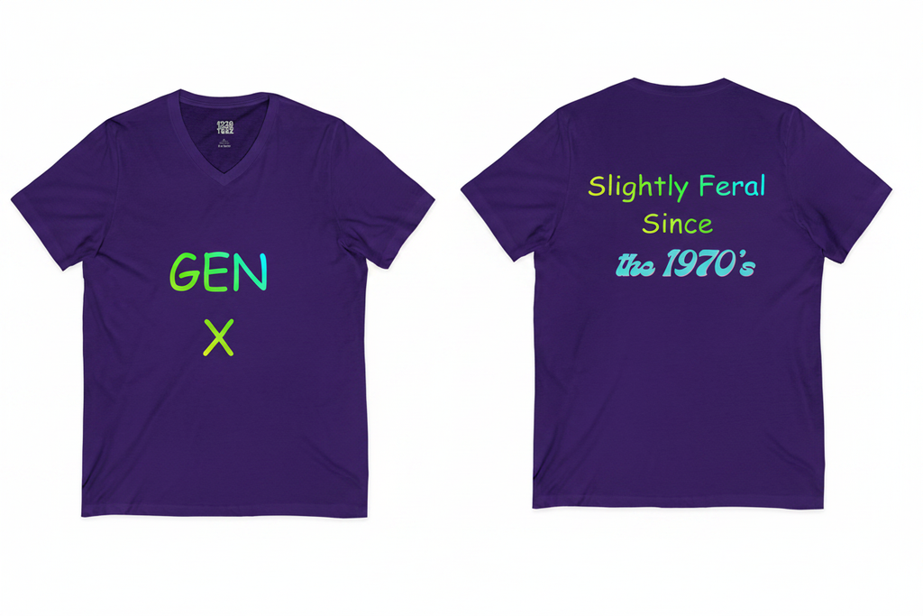 GEN X Feral since 70's Team Purple Front & Back