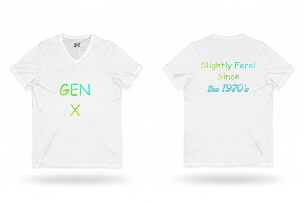 GEN X Feral since 70's White Front & Back