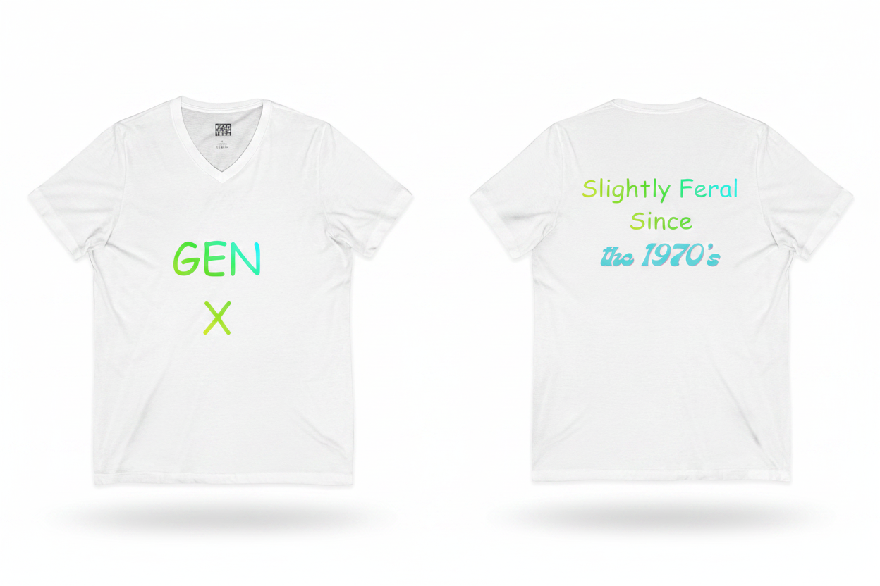 GEN X Feral since 70's White Front & Back
