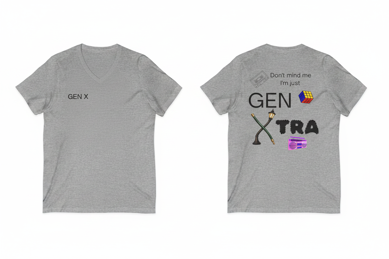 Gen-Xtra Athletic Heather Front & Back